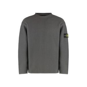STONE ISLAND Mock Neck Textured Knit Sweater Men GREY Sweaters & Cardigans